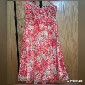 Chiffon Red Dress with Ribbon